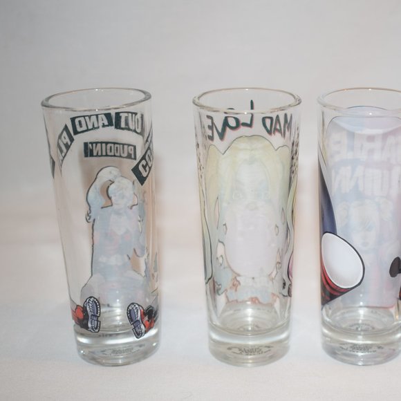 2019 Set of 4 Zak Designs Harley Quinn Tall Shot Glasses - Picture 5 of 10